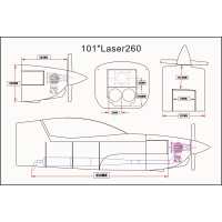 Laser 260 - 101" V2 - red/white/black - C