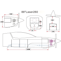 Laser 260 - 88" - weiß/orange/blau - B